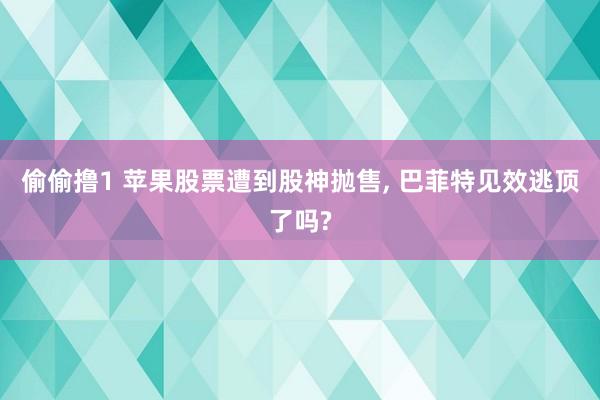 偷偷撸1 苹果股票遭到股神抛售, 巴菲特见效逃顶了吗?