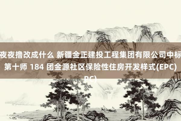 夜夜撸改成什么 新疆金正建投工程集团有限公司中标第十师 184 团金源社区保险性住房开发样式(EPC)