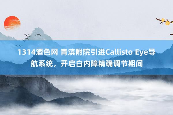 1314酒色网 青滨附院引进Callisto Eye导航系统，开启白内障精确调节期间