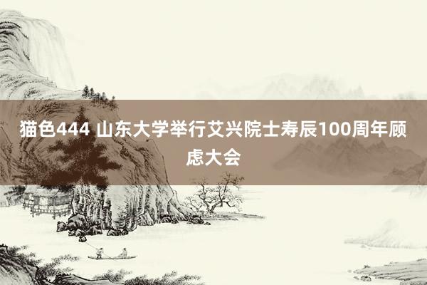 猫色444 山东大学举行艾兴院士寿辰100周年顾虑大会