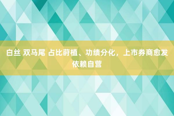 白丝 双马尾 占比莳植、功绩分化，上市券商愈发依赖自营