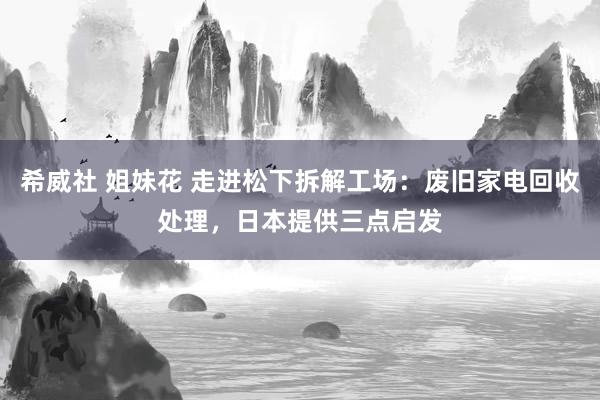 希威社 姐妹花 走进松下拆解工场：废旧家电回收处理，日本提供三点启发