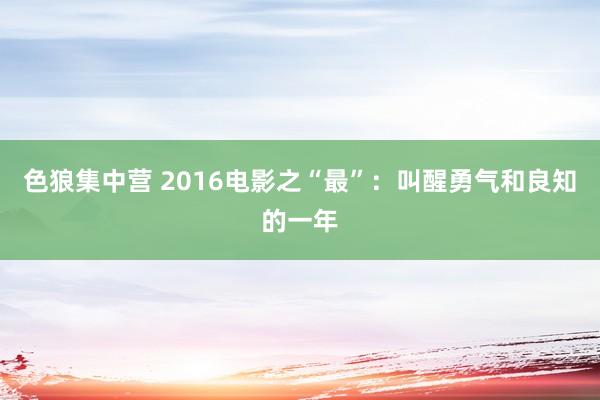 色狼集中营 2016电影之“最”：叫醒勇气和良知的一年