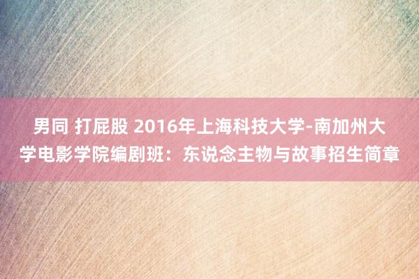 男同 打屁股 2016年上海科技大学-南加州大学电影学院编剧班：东说念主物与故事招生简章